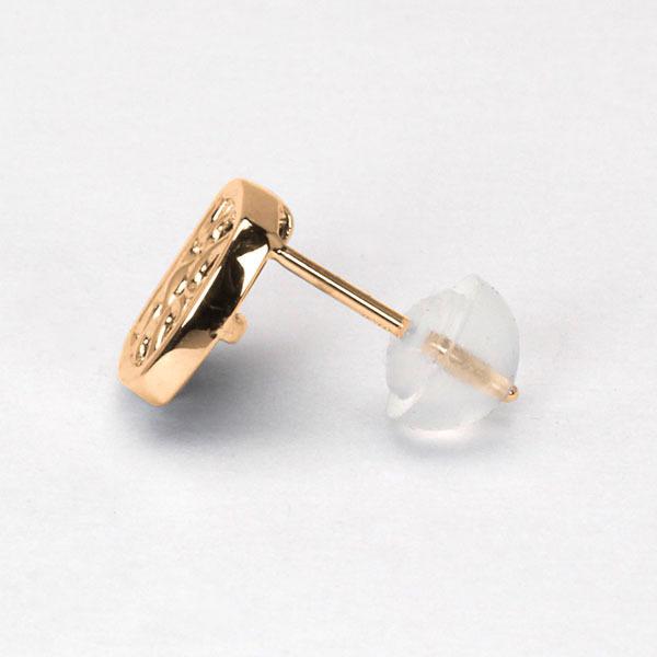 ピアス オニキス オニキスピアス 片耳用 スタッドピアス k18 ピンク