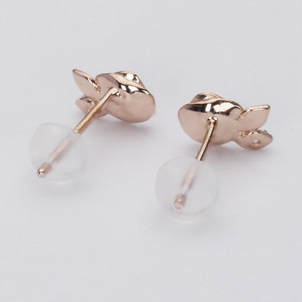 ピアス バラピアス 薔薇 ばら ダイヤピアス ダイヤモンド スタッドピアス 10k 10金 ピンクゴールド ペア 送料無料 ユニセックス プレゼント ギフトの画像