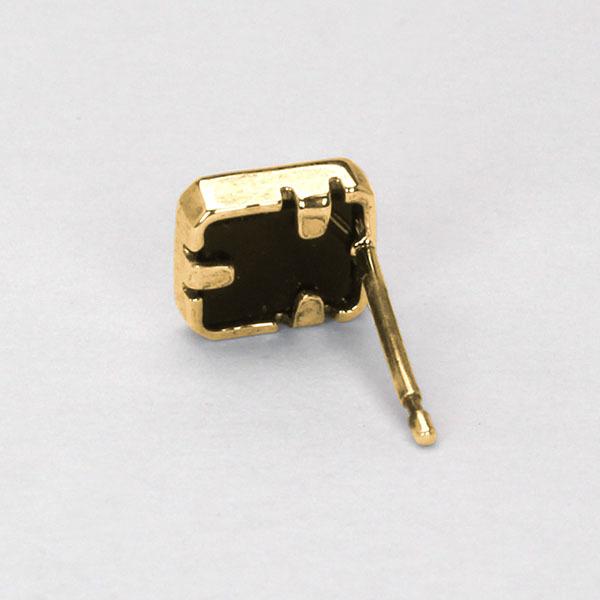 ピアス オニキス オニキスピアス 片耳用 スタッドピアス k18 イエローゴールド クロス 十字架 ユニセックス 送料無料 プレゼント ギフト ご褒美 自分買いの画像