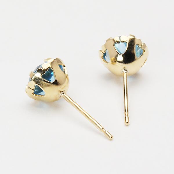 ブルートパーズ ピアス スタッドピアス k18 18k 18金 イエローゴールド 6本爪 11月誕生石 送料無料 カジュアル ユニセックス 男女兼用 プレゼント ギフト pu_4