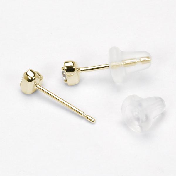 ハート ピアス ダイヤモンドピアス ダイヤモンド ダイヤ スタッドピアス 18k 18金 イエローゴールド ユニセックス 送料無料 プレゼント ご褒美 自分買い puの画像