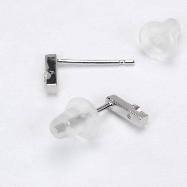 ダイヤモンドピアス ダイヤモンド バーピアス ダイヤピアス スタッドピアス k10 10k 10金 ホワイトゴールド ユニセックス 送料無料 プレゼント 自分買い puの画像