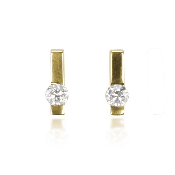 ダイヤモンドピアス ダイヤモンド バーピアス ダイヤピアス スタッドピアス k10 10k 10金 イエローゴールド ユニセックス 送料無料 プレゼント 自分買い puの画像