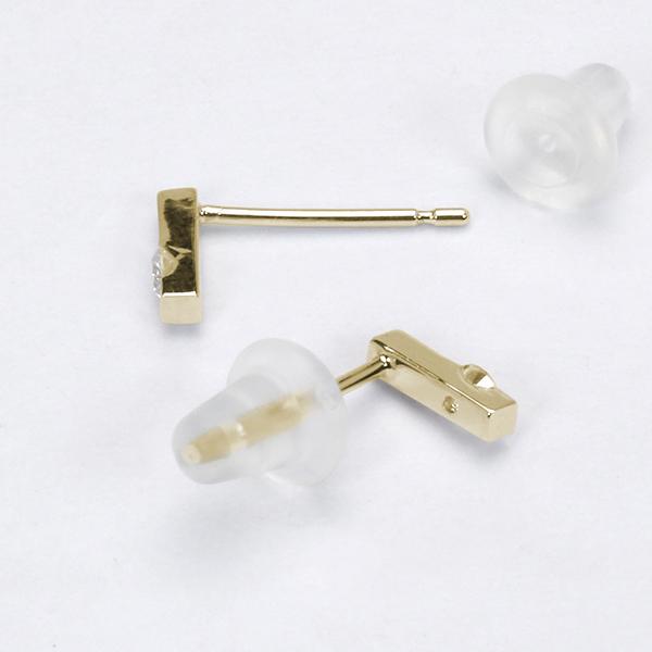 ダイヤモンドピアス ダイヤモンド バーピアス ダイヤピアス スタッドピアス k10 10k 10金 イエローゴールド ユニセックス 送料無料 プレゼント 自分買い puの画像