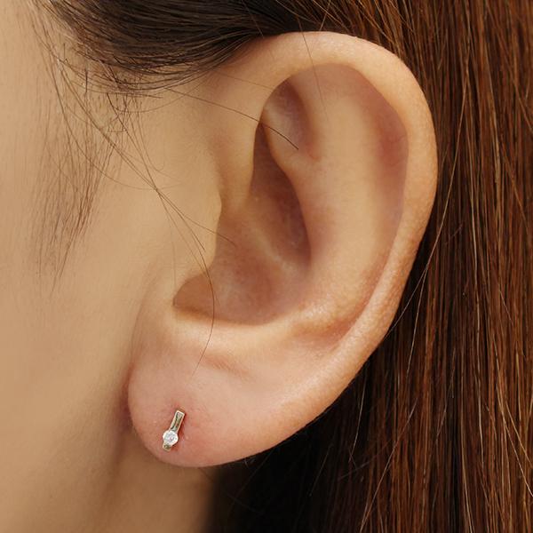 ダイヤモンドピアス ダイヤモンド バーピアス ダイヤピアス スタッドピアス k10 10k 10金 イエローゴールド ユニセックス 送料無料 プレゼント 自分買い puの画像