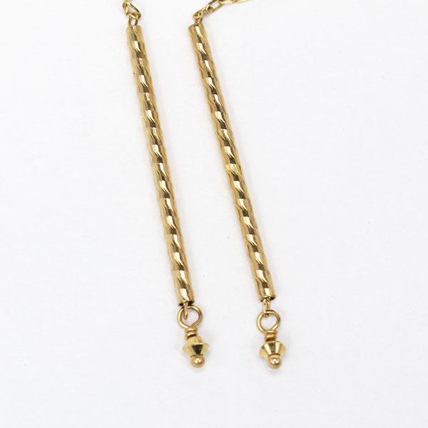ピアス ユニセックス ロングピアス 揺れる イエローゴールド 10金 k10