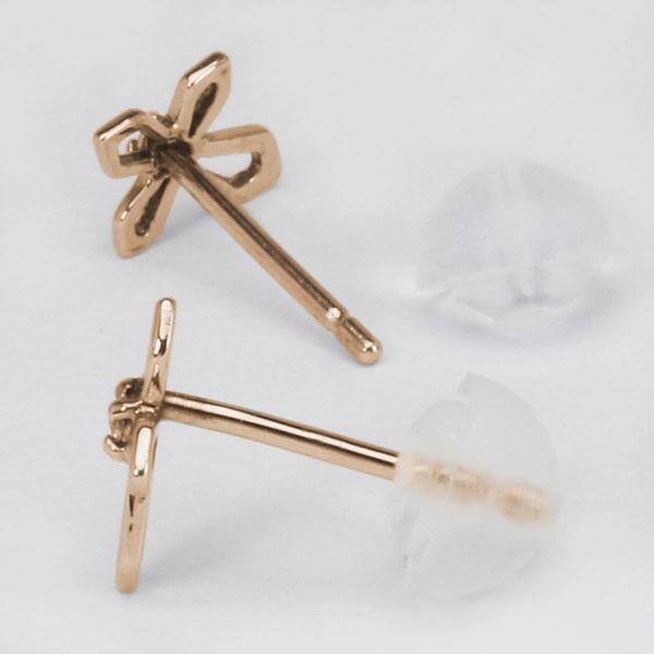 ダイヤモンド ピアス ダイヤピアス クロスピアス スタッドピアス 十字架 k18 18k 18金 ピンクゴールド ユニセックス 送料無料 プレゼント ギフト 自分買いの画像