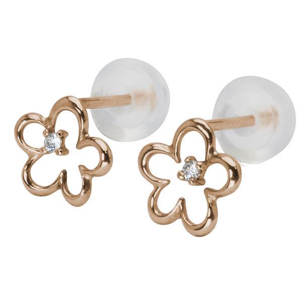 ピアス ダイヤモンド ダイヤピアス ダイヤ スタッドピアス フラワー 花