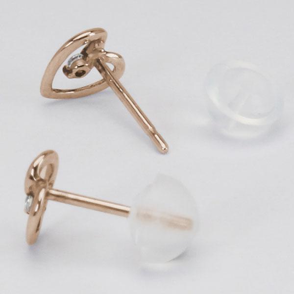 ハート ピアス ハートピアス ダイヤモンドピアス ダイヤピアス スタッドピアス 18金 k18 18k ピンクゴールド 送料無料 ユニセックス プレゼント 自分買い