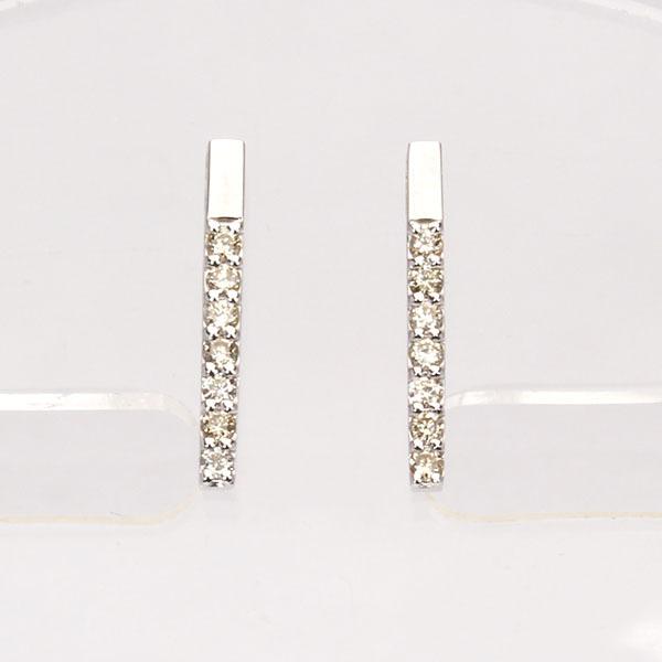 ピアス ダイヤモンド ダイヤ スタッドピアス バーピアス 18金 k18 18k ホワイトゴールド ユニセックス 送料無料 プレゼント ギフト ご褒美 自分買い puの画像