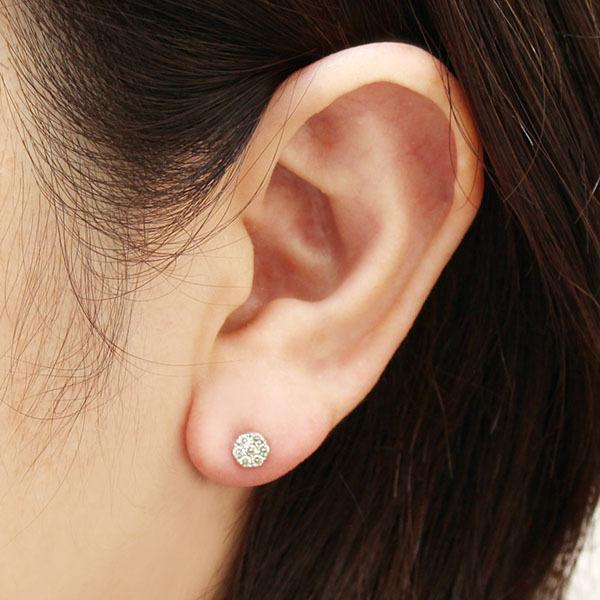 ピアス ダイヤモンド ダイヤ スタッドピアス 18金 k18 18k ホワイト