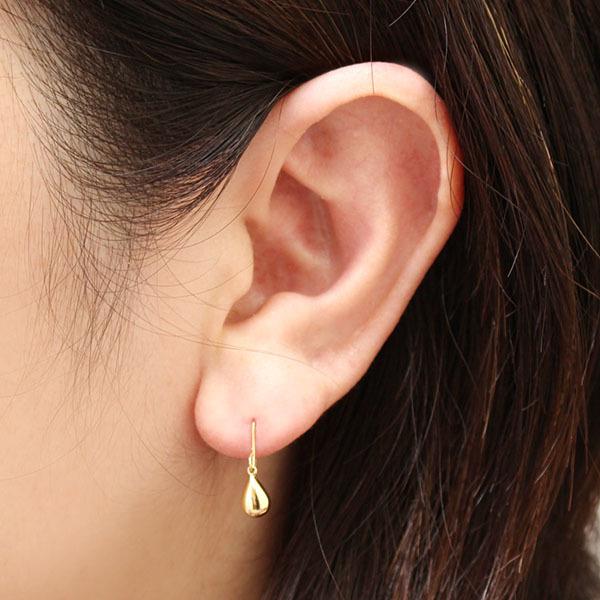 K18 18金イエローゴールド　フックピアス　ダブルハート ピアス ハートピアス ゴールドピアス フックピアス 18金 k18 18k