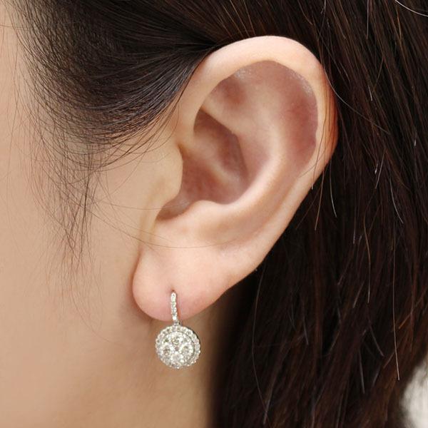 K18WG  ダイヤモンド　フックピアス ピアス ダイヤモンド ダイヤ フックピアス 18金 k18 18k