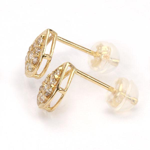 ピアス ダイヤモンド ダイヤ スタッドピアス 18金 k18 18k イエローゴールド ティアドロップ しずく ユニセックス 送料無料 プレゼント ご褒美 自分買い puの画像