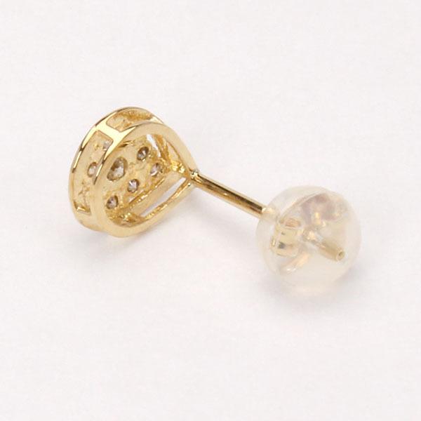 ピアス ダイヤモンド ダイヤ スタッドピアス 18金 k18 18k イエローゴールド ティアドロップ しずく ユニセックス 送料無料 プレゼント ご褒美 自分買い puの画像