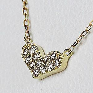 ハートネックレス ダイヤモンド ネックレス k18 18k 18金 ゴールド ダイヤネックレス ペンダント 男女兼用 ユニセックス プレゼント ギフト 自分買い puの画像