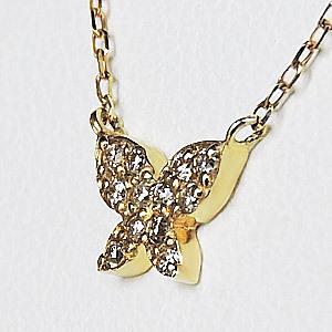 ダイヤモンド ネックレス バタフライ 蝶 k18 18k 18金 イエローゴールド ダイヤネックレス ユニセックス プレゼント ギフト ご褒美 自分買い puの画像