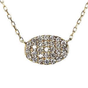 ネックレス ダイヤモンド ダイヤ 0.14ct 18金 k18 18k イエローゴールド ダイヤネックレス ペンダント オーバル型 ユニセックス プレゼント ギフト pu