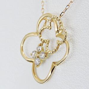 ネックレス ダイヤモンド ダイヤモンドネックレス ダイヤ フラワー 花 k18 18k 18金 イエローゴールド ペンダント ユニセックス プレゼント ギフト puの画像