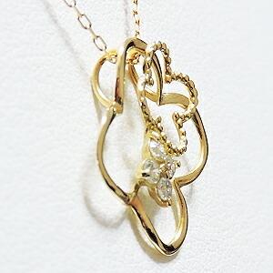 ネックレス ダイヤモンド ダイヤモンドネックレス ダイヤ フラワー 花 k18 18k 18金 イエローゴールド ペンダント ユニセックス プレゼント ギフト puの画像
