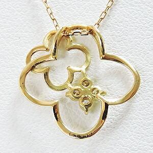 ネックレス ダイヤモンド ダイヤモンドネックレス ダイヤ フラワー 花 k18 18k 18金 イエローゴールド ペンダント ユニセックス プレゼント ギフト puの画像