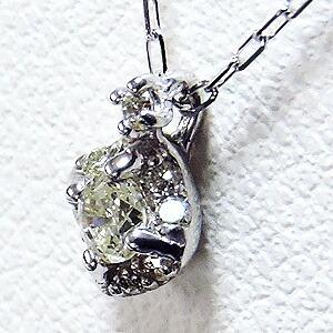 ダイヤモンド ネックレス ダイヤ 0.12ct 18k k18 18金 ホワイトゴールド チェーン付 ペンダント ユニセックス 男女兼用 4月誕生石 プレゼント ギフト puの画像