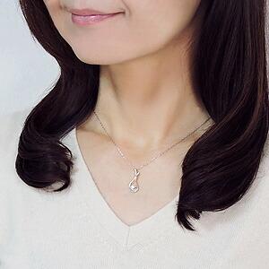 ネックレス ダイヤモンド ネックレス ダイヤ 0.10ct k18 18k 18金 ホワイトゴールド フラワー リボン ペンダント ユニセックス プレゼント ギフト puの画像