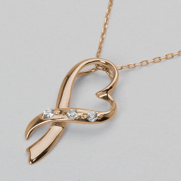 ハート ダイヤモンド ネックレス ダイヤモンドネックレス ハートネックレス 18金 k18 18k ピンクゴールド ダイヤ ユニセックス 送料無料 プレゼント pu