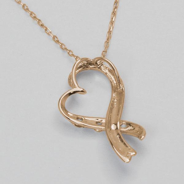 ハート ダイヤモンド ネックレス ダイヤモンドネックレス ハートネックレス 18金 k18 18k ピンクゴールド ダイヤ ユニセックス 送料無料 プレゼント pu