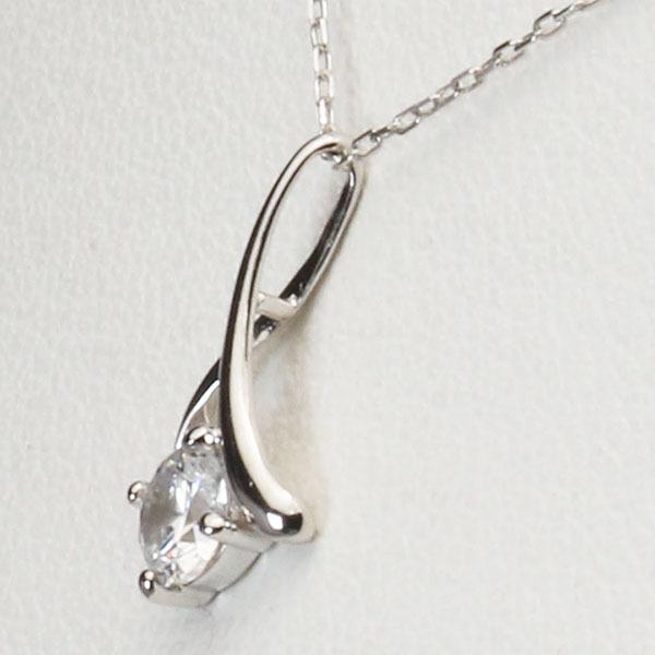 ダイヤモンド ネックレス ダイヤモンドネックレス ダイヤ ダイヤネックレス 一粒 18金 k18 18k ホワイトゴールド ユニセックス 送料無料 プレゼント puの画像