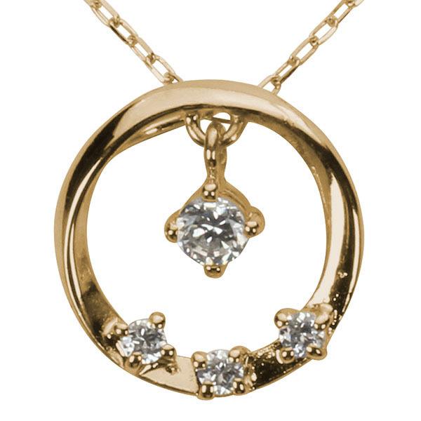 ダイヤモンドネックレス ダイヤモンド ネックレス ダイヤ ダイヤネックレス k18 18k 18金 イエローゴールド ユニセックス 送料無料 プレゼント 自分買い puの画像