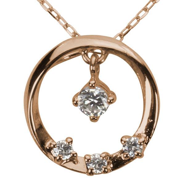 ダイヤモンドネックレス ダイヤモンド ネックレス ダイヤ ダイヤネックレス k18 18k 18金 ピンクゴールド ユニセックス 送料無料 プレゼント ギフト puの画像