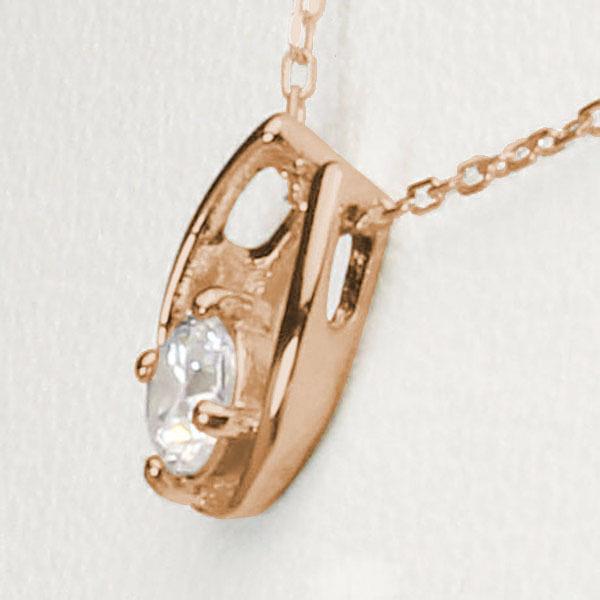 ダイヤモンド ホースシュー 馬蹄 ネックレス ホースシューネックレス k18 18k 18金 ピンクゴールド ユニセックス 送料無料 プレゼント 自分買い puの画像