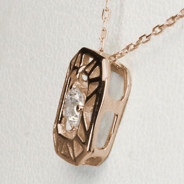 ダイヤモンドネックレス ダイヤモンド ネックレス ダイヤ ダイヤネックレス k18 18k 18金 ピンクゴールド ユニセックス 送料無料 プレゼント ギフト puの画像