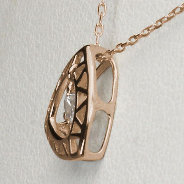 ダイヤモンドネックレス ダイヤモンド ネックレス ダイヤ ダイヤネックレス k18 18k 18金 ピンクゴールド ユニセックス 送料無料 プレゼント ギフト puの画像