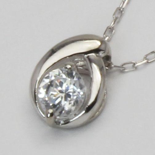 ダイヤモンド ネックレス ダイヤモンドネックレス ダイヤ ダイヤネックレス 一粒 10金 k10 10k ホワイトゴールド ユニセックス 送料無料 プレゼント pu