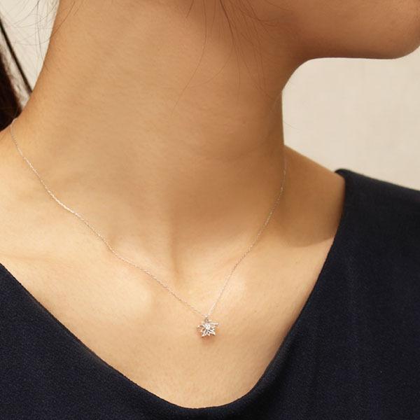 ダイヤモンド ネックレス ダイヤネックレス ダイヤ 花 フラワー k18