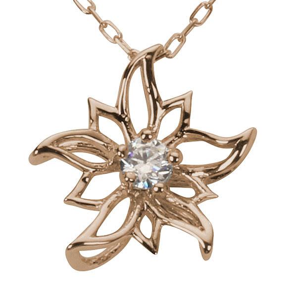 ダイヤモンド ネックレス ダイヤネックレス ダイヤ 花 フラワー k10 