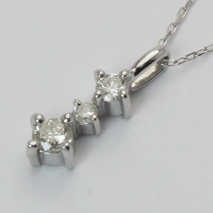 ダイヤモンドネックレス ダイヤモンド ネックレス ダイヤ ダイヤネックレス トリロジー プラチナ ユニセックス 送料無料 シンプル プレゼント ギフト puの画像
