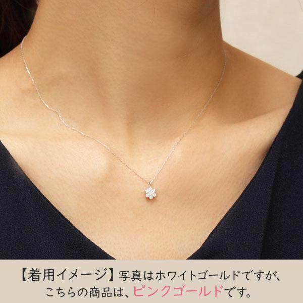 K10金ダイヤモンドネックレス ダイヤモンド ネックレス ダイヤネックレス ダイヤ フラワー 花