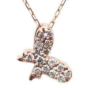 ネックレス バタフライ ルビー ダイヤモンド リバーシブル ネックレス k18 18k 18金 ピンクゴールド 蝶 ペンダント プレゼント ギフト ご褒美 自分買い puの画像