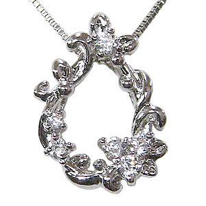ダイヤモンド ネックレス 0.07ct ダイヤ 18金 k18 18k ホワイト