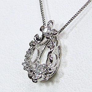 ダイヤモンド ネックレス 0.07ct ダイヤ 18金 k18 18k ホワイトゴールド フラワー 花 チェーン付 ユニセックス 男女兼用 プレゼント ギフト 自分買い puの画像