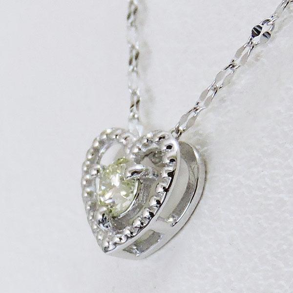 ダイヤモンド ネックレス k18 18k 18金 ホワイトゴールド ダイヤ 0.10ct ハートネックレス ハート ペンダント ユニセックス プレゼント ご褒美 自分買い puの画像