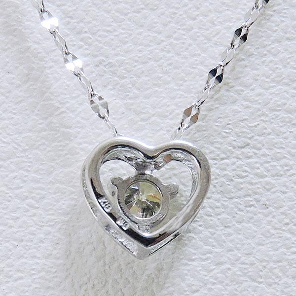 ダイヤモンド ネックレス k18 18k 18金 ホワイトゴールド ダイヤ 0.10ct ハートネックレス ハート ペンダント ユニセックス プレゼント ご褒美 自分買い puの画像