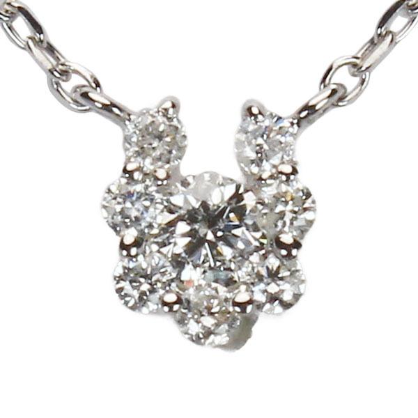 ネックレス ダイヤモンド ホワイトゴールド k18 18k 18金 プチネックレス ダイヤ ペンダント ユニセックス 送料無料 プレゼント ギフト ご褒美 自分買い puの画像