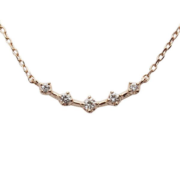 ネックレス ダイヤモンド ピンクゴールド k10 10k 10金 プチネックレス ダイヤ ペンダント ユニセックス 送料無料 プレゼント ギフト ご褒美 自分買いの画像