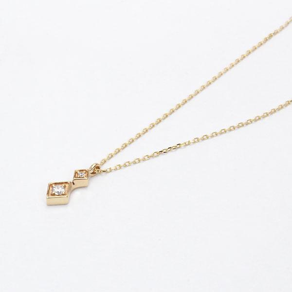 ネックレス ダイヤモンド イエローゴールド k18 18k 18金 プチネックレス ダイヤ ペンダント ユニセックス 送料無料 プレゼント ギフト ご褒美 自分買い puの画像