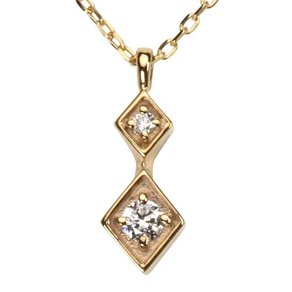 ダイヤモンド ネックレス ダイヤネックレス ダイヤ ペンダントトップ k18 18k 18金 イエローゴールド 送料無料 ユニセックス プレゼント 自分買い puの画像