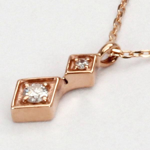 ダイヤモンド ネックレス ダイヤネックレス ダイヤ ペンダントトップ k18 18k 18金 ピンクゴールド 送料無料 ユニセックス プレゼント 自分買い puの画像
